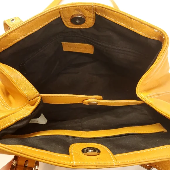 Tignanello Goldenrod Leather Double Strap Handbag - Picture 9 of 15